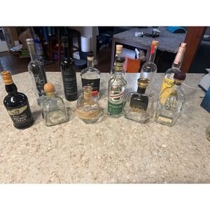 Lot of 13 Empty Bourbon Bottles Blantons Eagle Rare EH Taylor Elijah Craig 1792